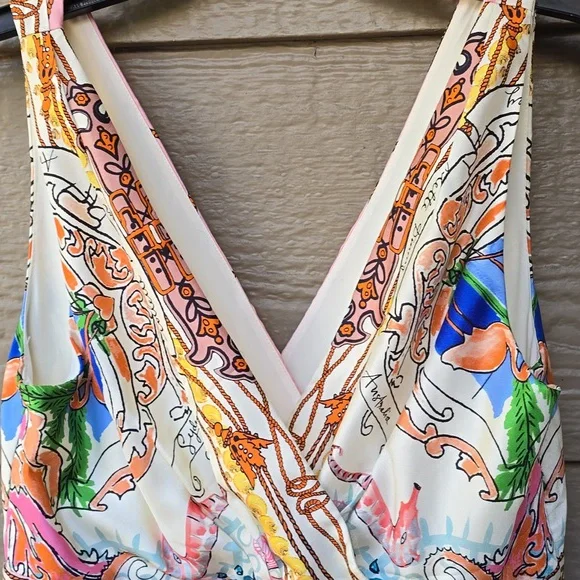 Anthropologie Collette Dinnigan Acionna seahorse print silk dress 8 - Picture 8 of 13